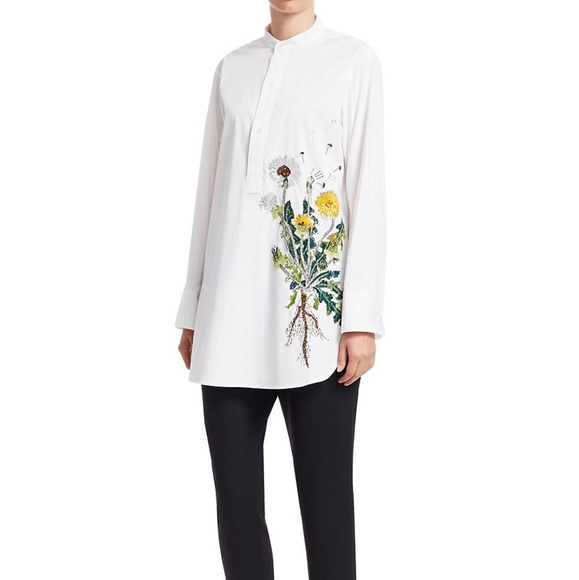 ^$1990 NEW OSCAR DE LA RENTA  DANDELION BOYFREIND RUNWAY BLOUSE US XL 14 - Picture 9 of 14